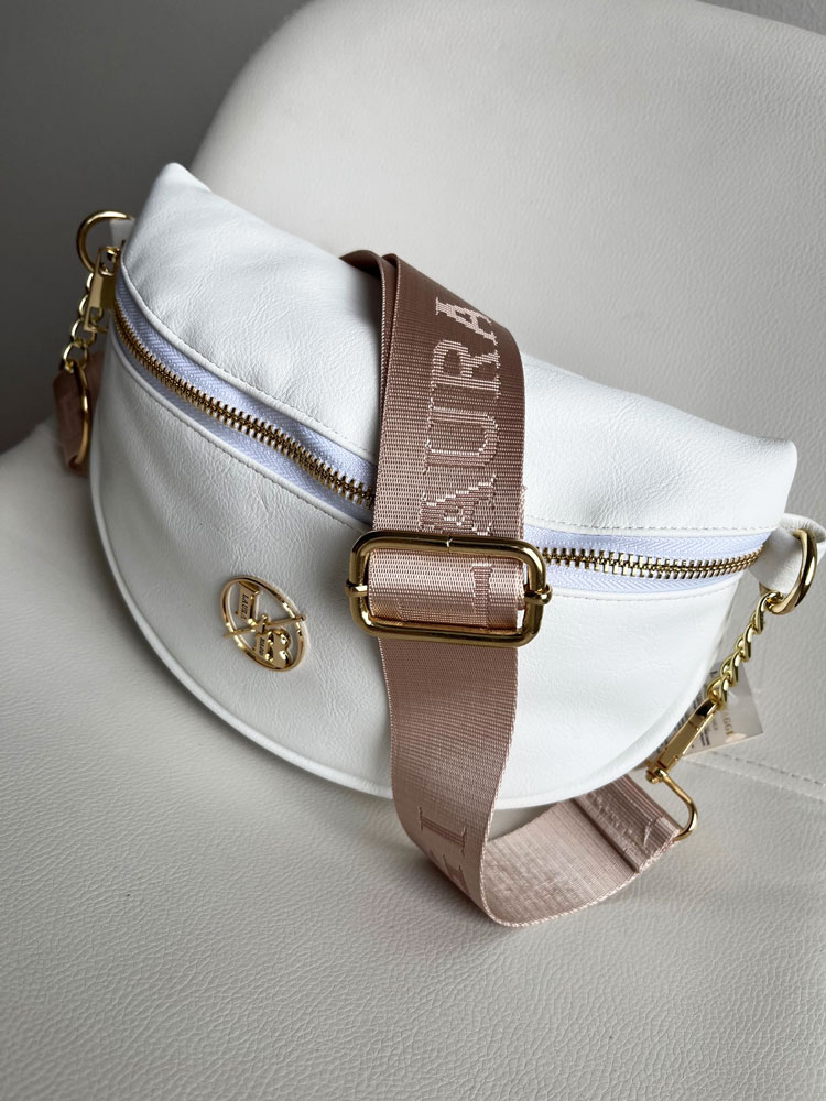 Biela dámska ľadvinka Laura Biaggi - elegantná crossbody