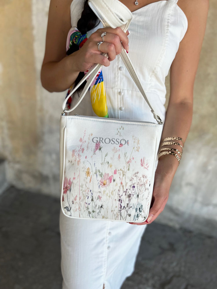 Biela crossbody kabelka GROSSO GS-3902-white