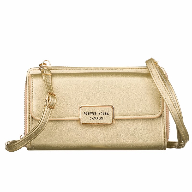 Mini crossbody a peňaženka zlatá