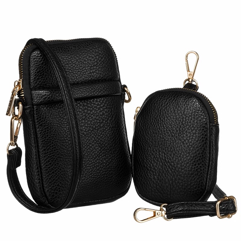 Čierna crossbody a peňaženka v jednom