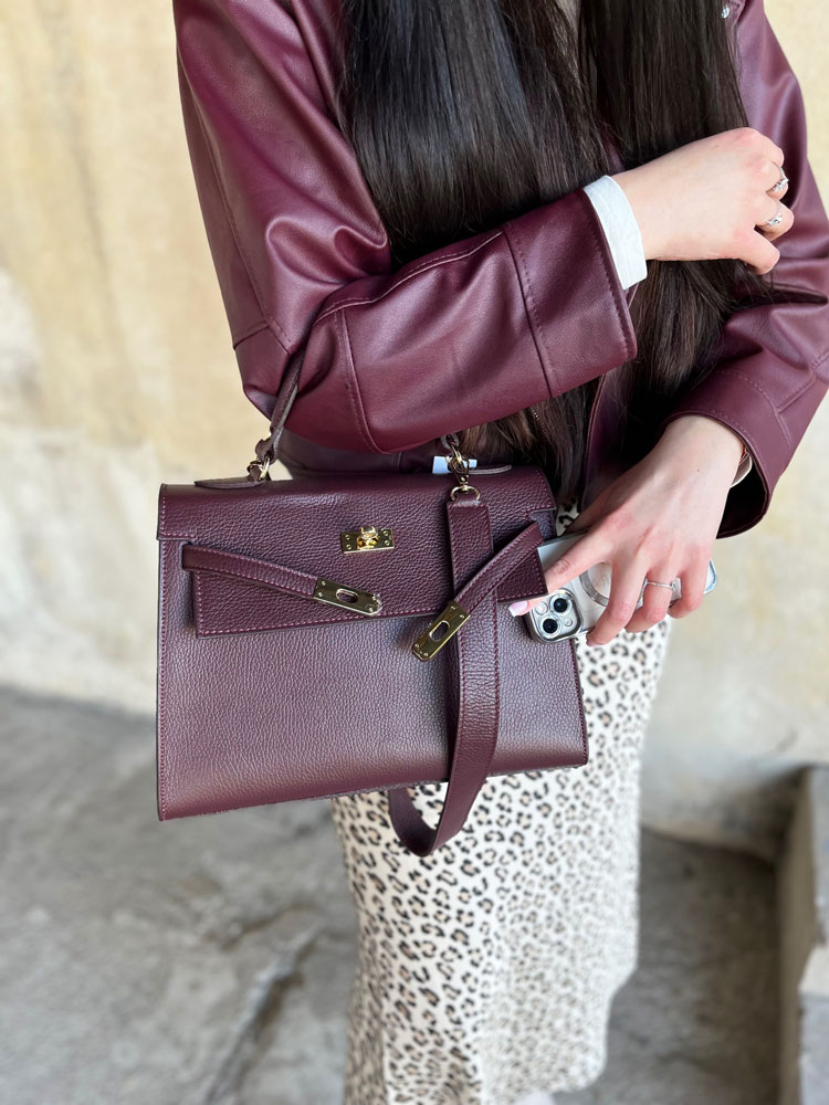 Bordová kožená aktovka Laura Biaggi DX-TS11-241-bordo