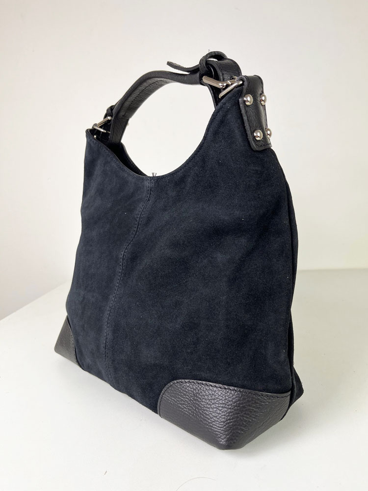 Čierna kožená kabelka na rameno Laura Biaggi DX-TS-66-11-black
