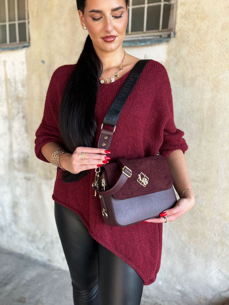 Bordová crossbody kabelka Laura Biaggi DX-JS170-bordoZAM