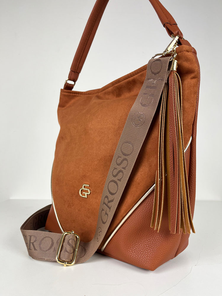 Hnedá kabelka na rameno GROSSO GS-3782-brown