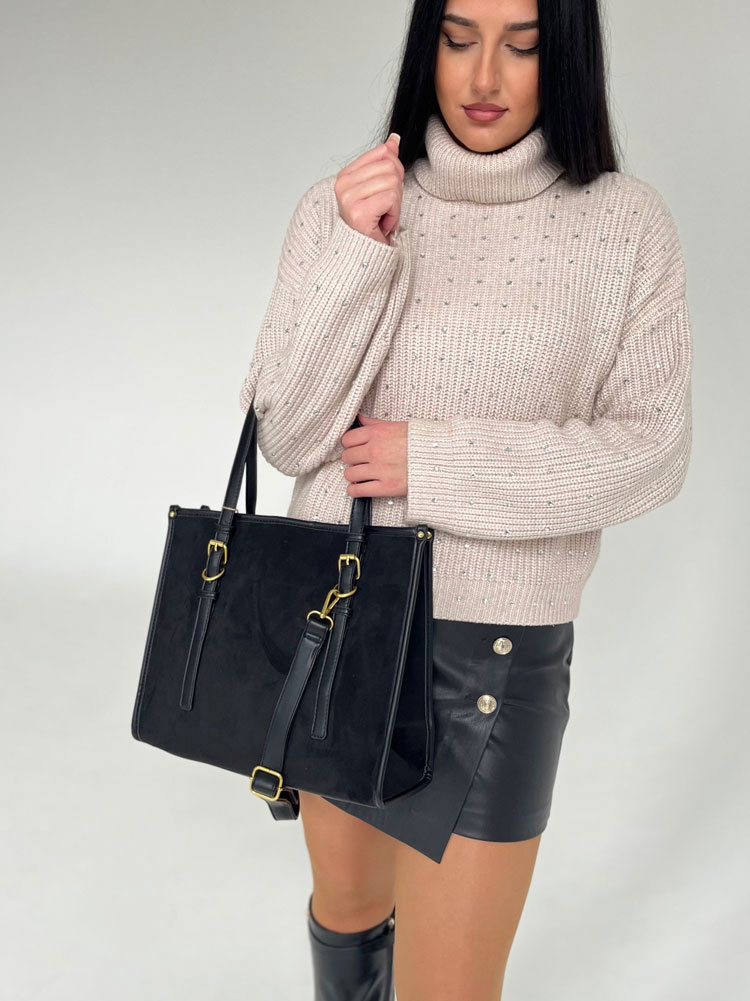 Čierna kabelka na rameno L-6268-30-black