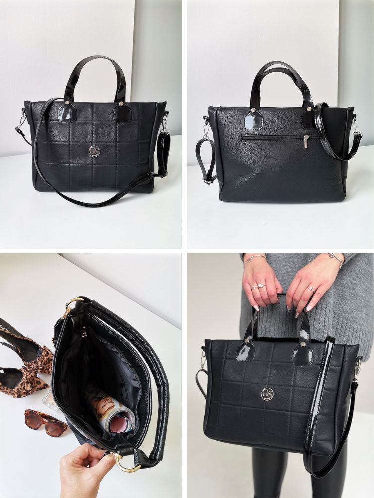 Prešívaná kabelka do ruky GROSSO GS-205-black