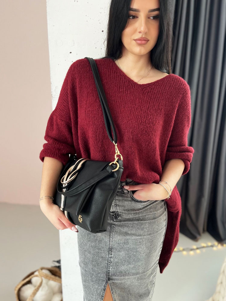 Čierna kabelka na rameno/crossbody GROSSO GS-4019-black