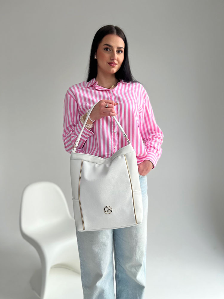 Biela kabelka na rameno GROSSO GS-3779-white