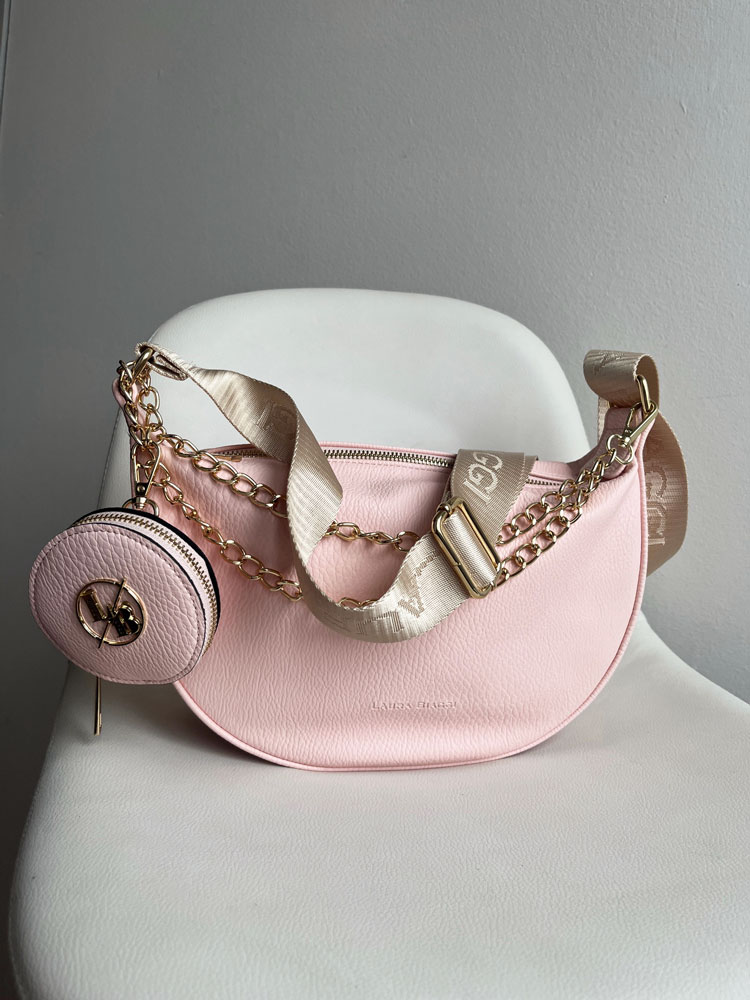 Ružová crossbody kabelka Laura Biaggi DX-JS305-l.pink