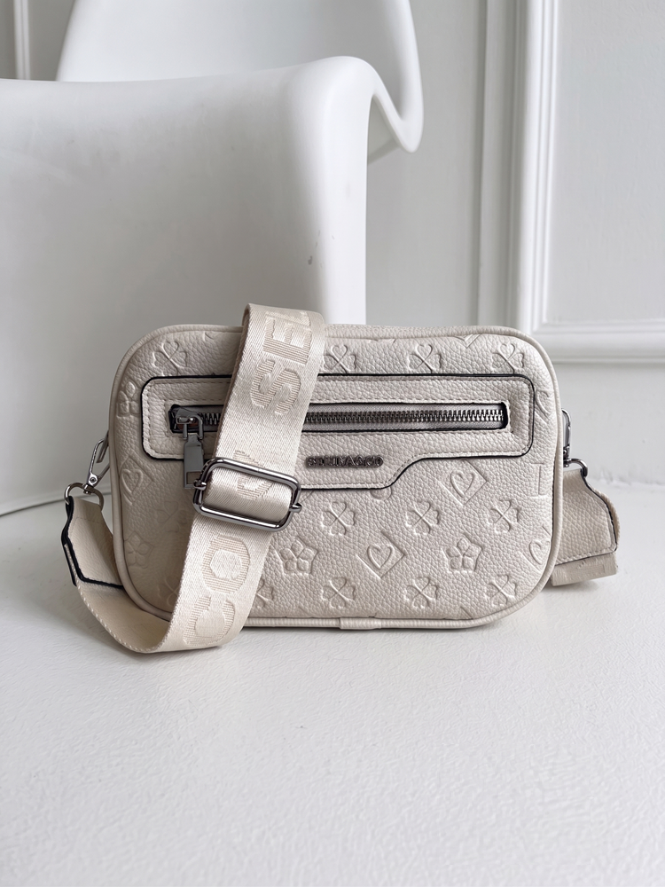 Praktická béžová crossbody kabelka s priehradkami