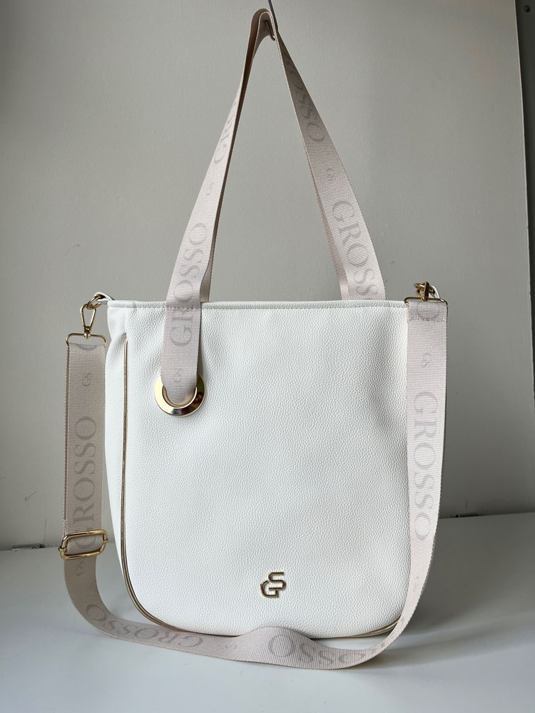 Biela kabelka na rameno GROSSO GS-3783-white