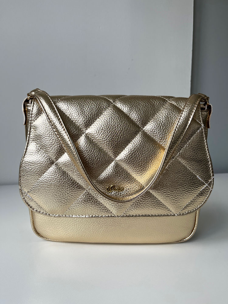 Zlatá kabelka na rameno GROSSO GS-3166-gold