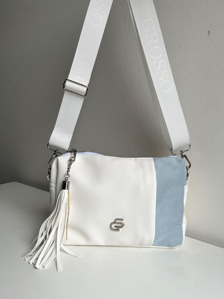 Crossbody kabelka GROSSO bielo-modrá