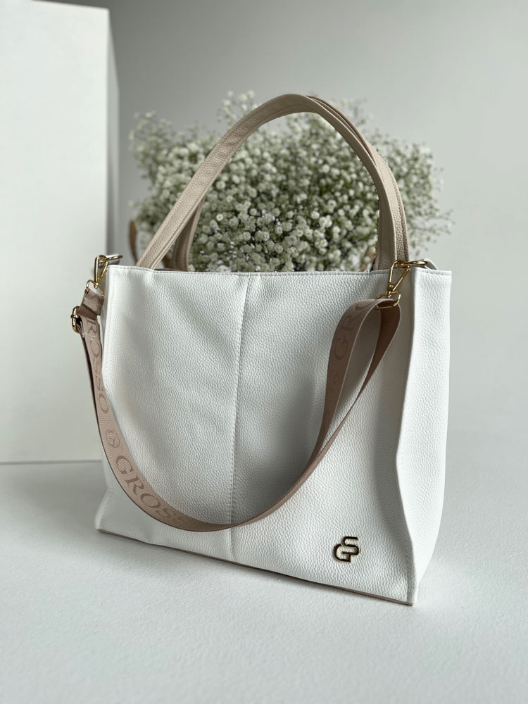 Dámska kabelka na rameno GROSSO biela