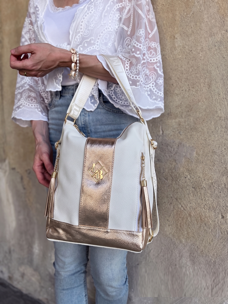 Dámska kabelka a batoh 2v1 Laura Biaggi biela