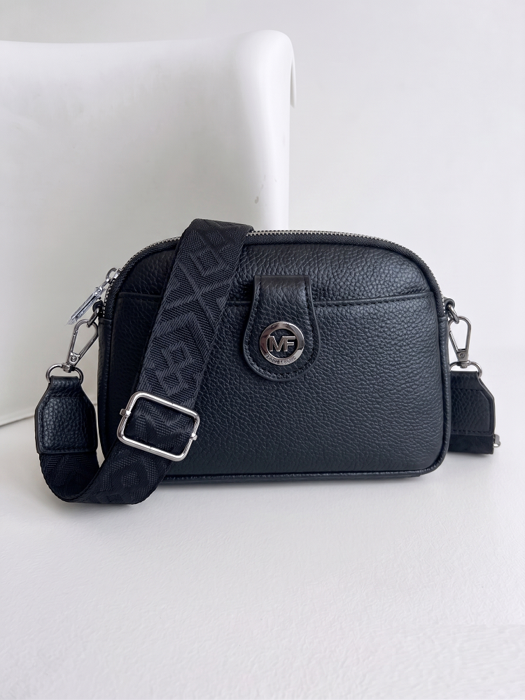 Mini crossbody kabelka s dvojitým vnútrom čierna