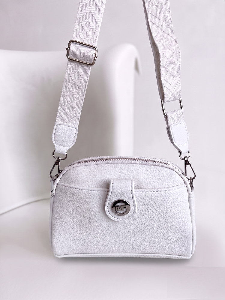 Mini crossbody kabelka s dvojitým vnútrom biela