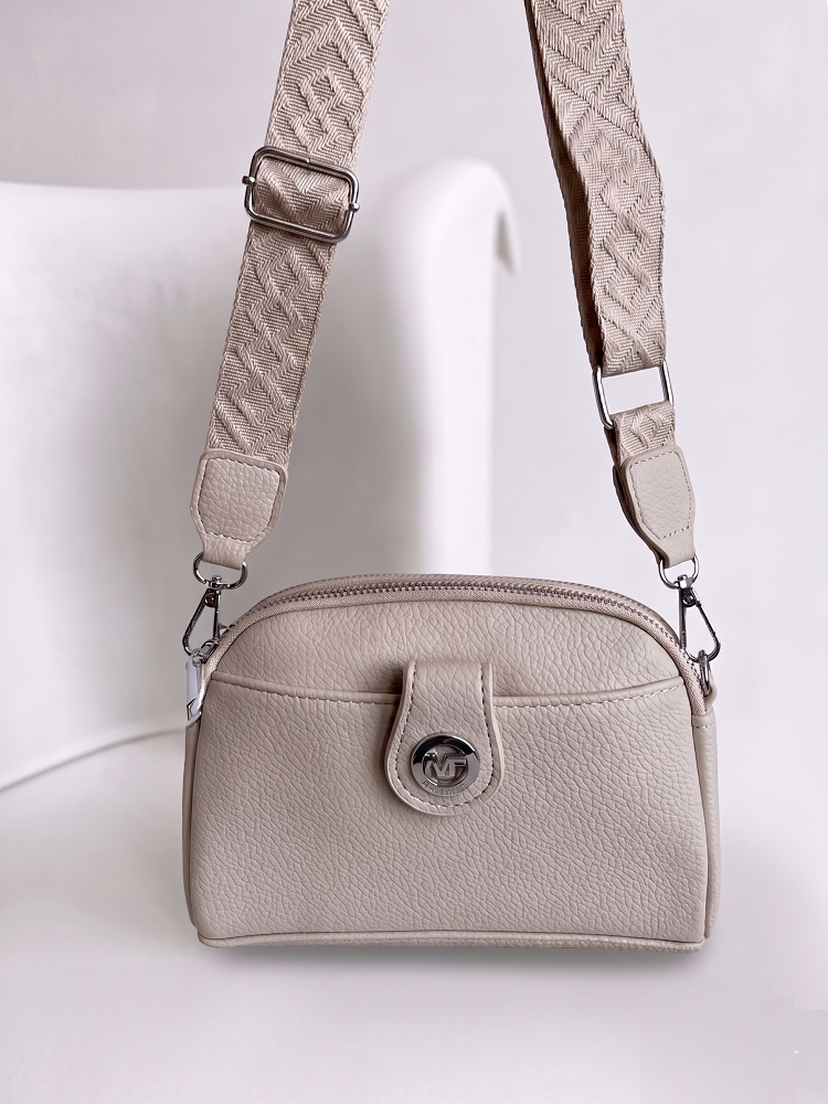Mini crossbody kabelka s dvojitým vnútrom hnedá