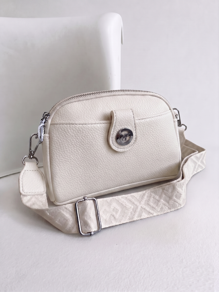Mini crossbody kabelka s dvojitým vnútrom béžová
