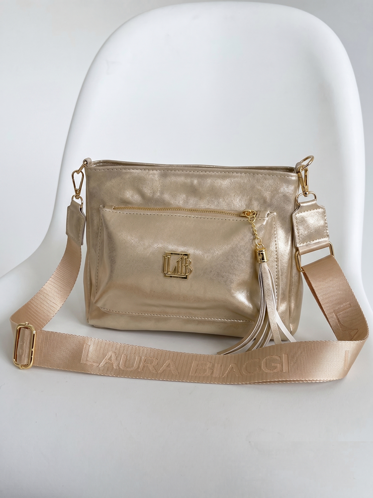Zlatá crossbody kabelka Laura Biaggi – praktická na každý deň