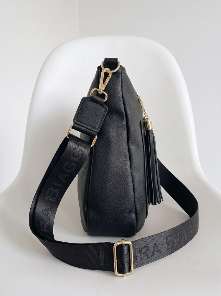Čierna crossbody kabelka Laura Biaggi – veľká kabelka do mesta