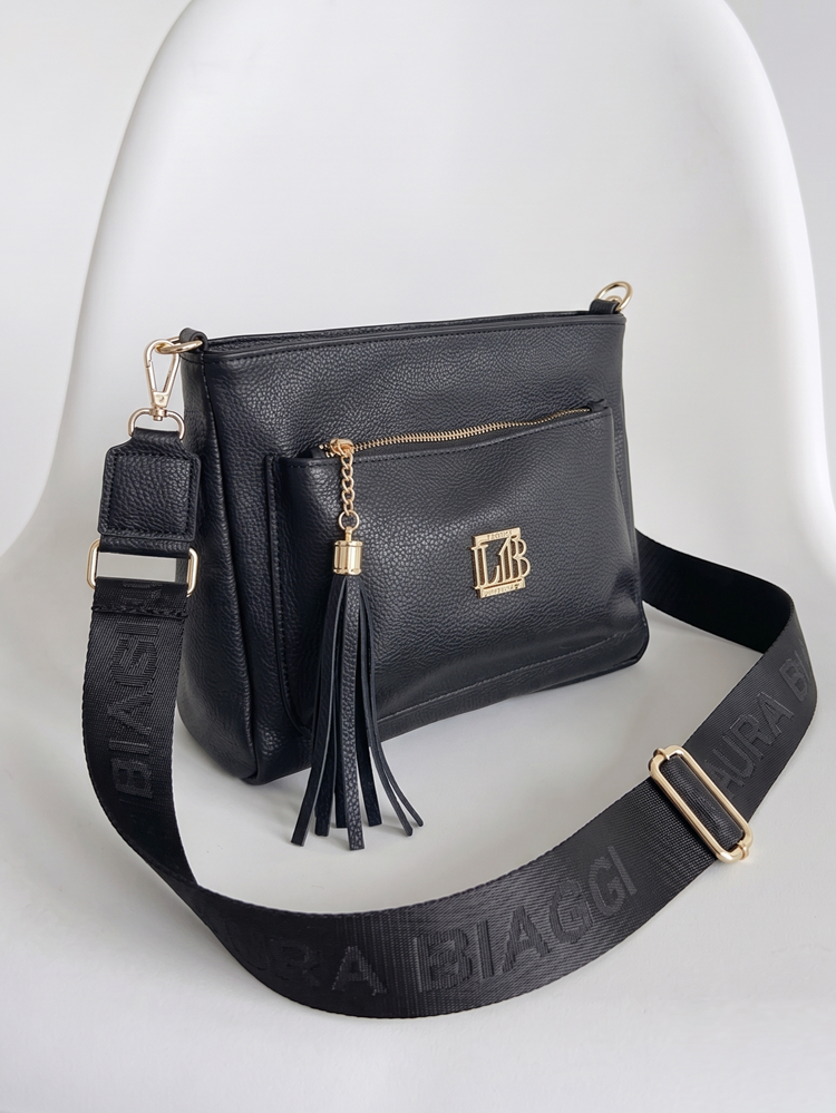 Čierna crossbody kabelka Laura Biaggi – praktická na každý deň