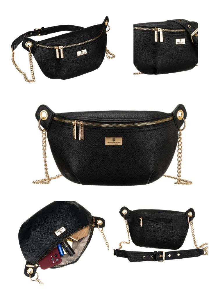 Elegantná dámska crossbody kabelka Peterson – čierna