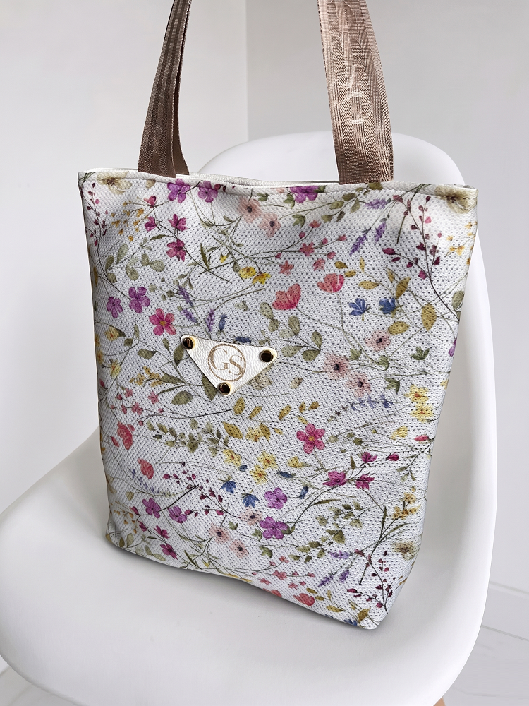 Kvetovaná dámska shopper kabelka Grosso - veľká a praktická