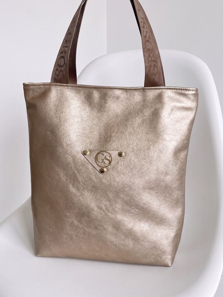 Zlatá dámska shopper kabelka Grosso - veľká a praktická