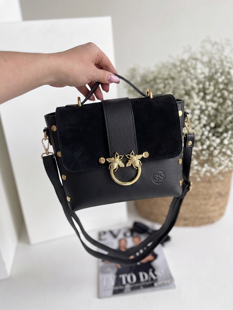 Čierna kabelka do ruky GROSSO - štýlová aj ako crossbody