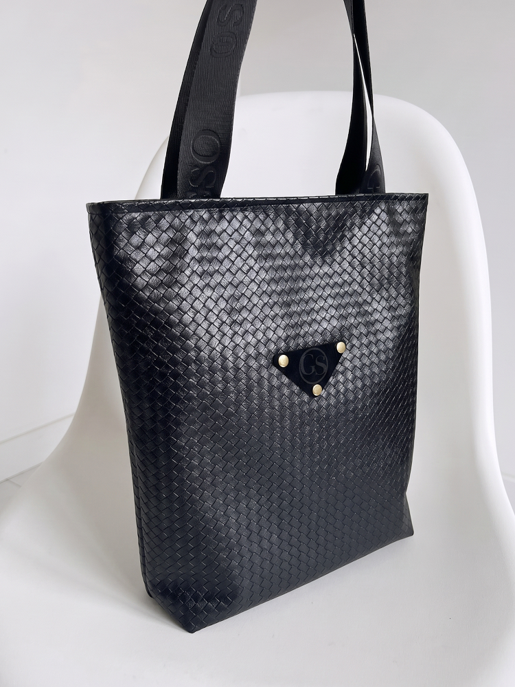 Čierna dámska shopper kabelka Grosso na každý deň