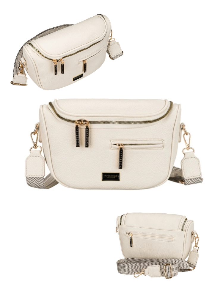 Krémová crossbody kabelka Peterson – praktická basic kabelka na každý deň
