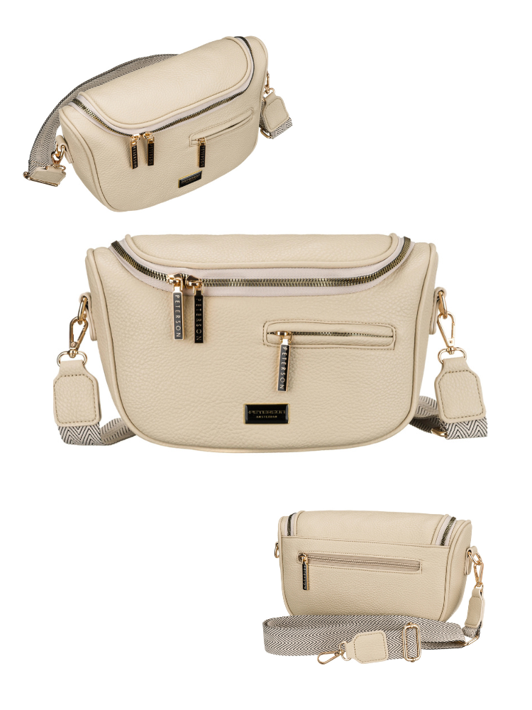 Béžová crossbody kabelka Peterson – praktická basic kabelka na každý deň
