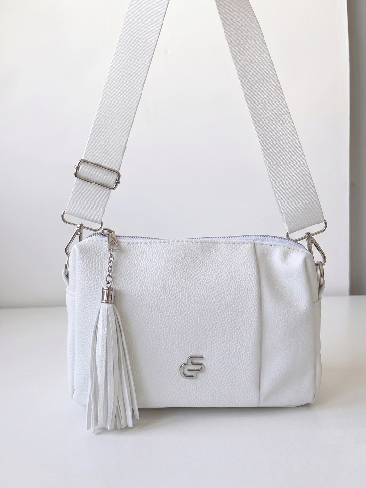 Biela crossbody kabelka GROSSO - praktická na každý deň