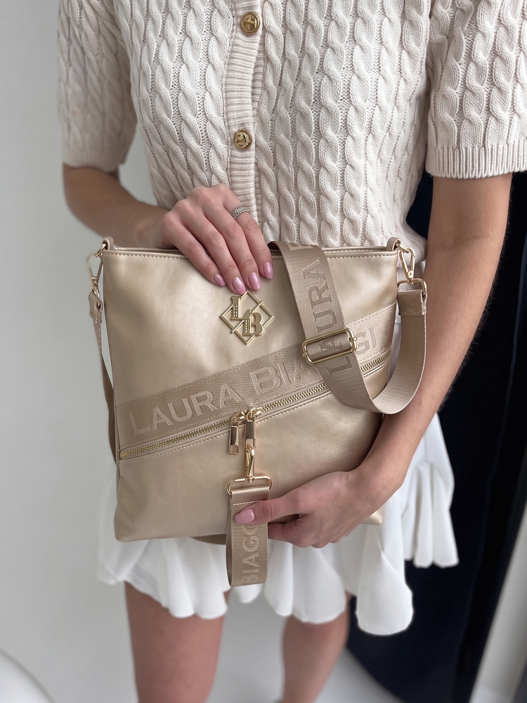 Zlatoružová crossbody Laura Biaggi športovo-elegantná