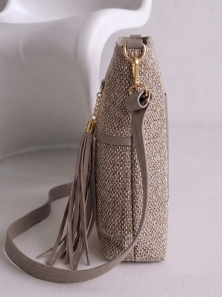 Veľká crossbody kabelka Laura Biaggi hnedá