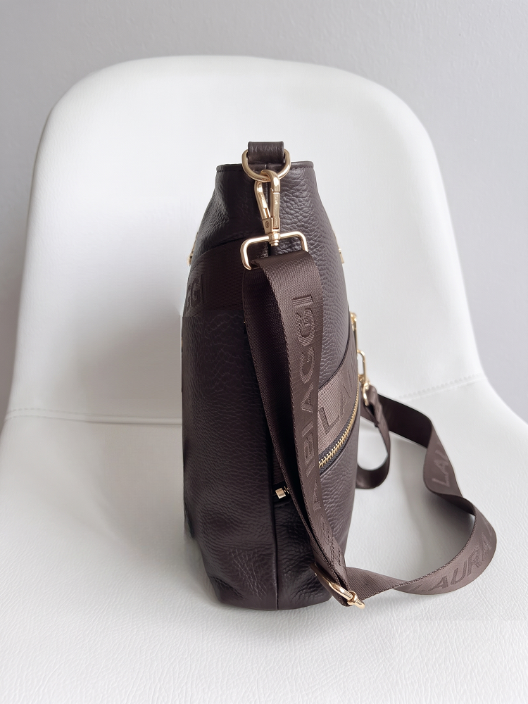 Čokoládová crossbody Laura Biaggi - veľká a štýlová