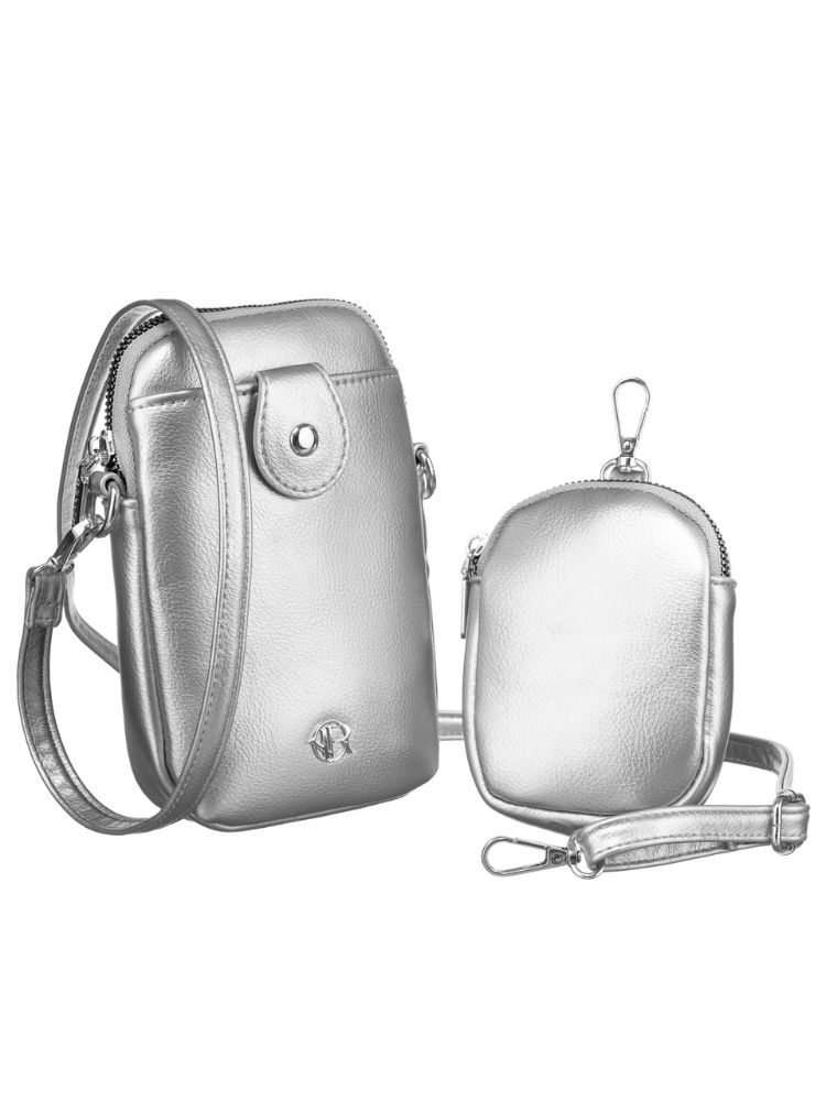 Strieborná mini crossbody- praktická na mobil
