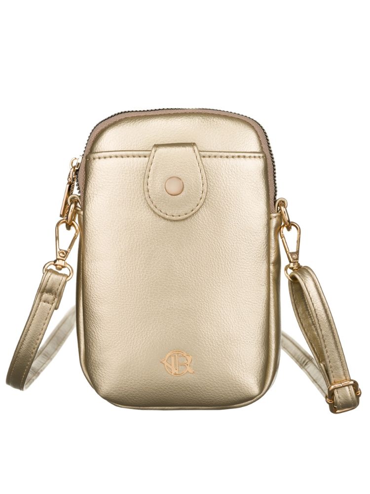Zlatá mini crossbody- praktická na mobil