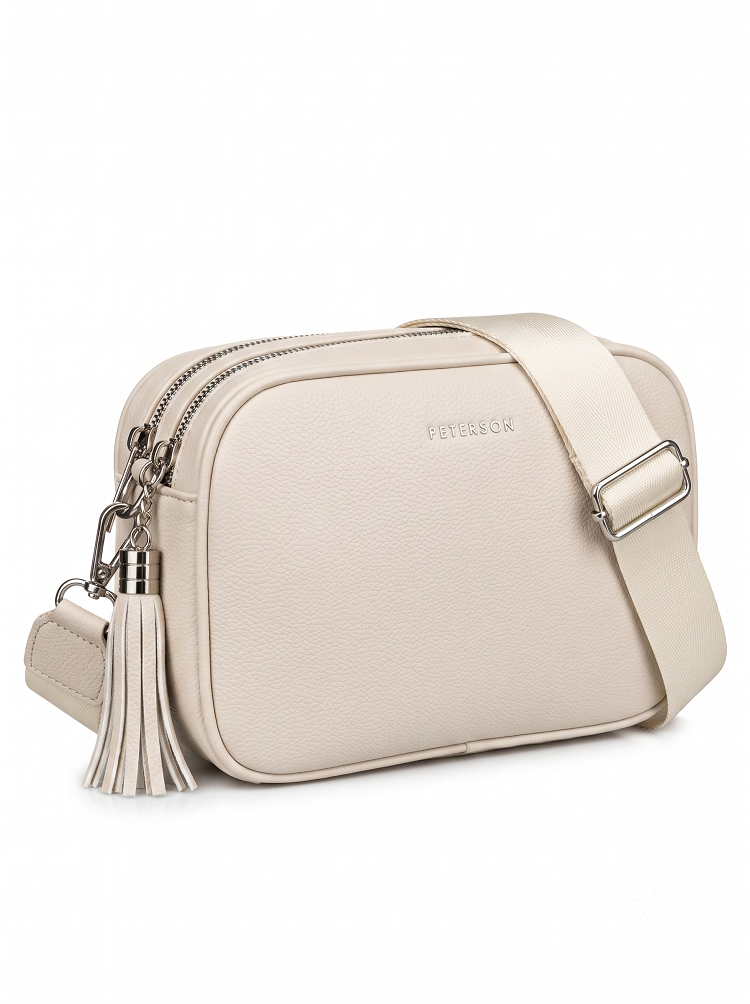 Béžová crossbody kabelka s deleným vnútrom Peterson