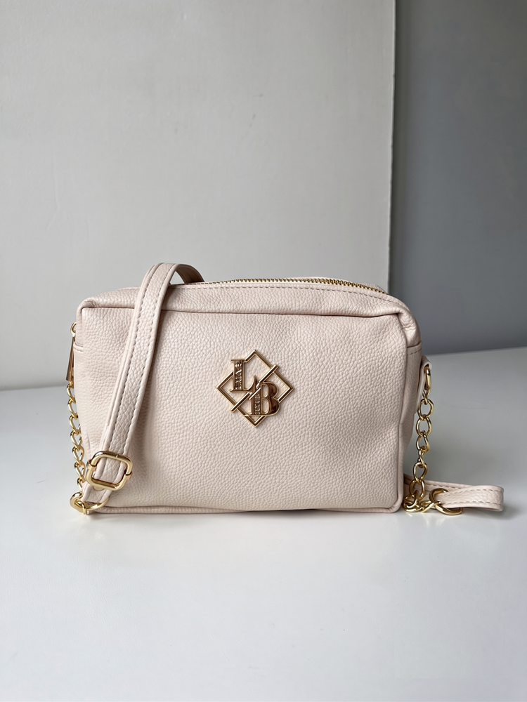 Béžová crossbody Laura Biaggi s deleným vnútrom