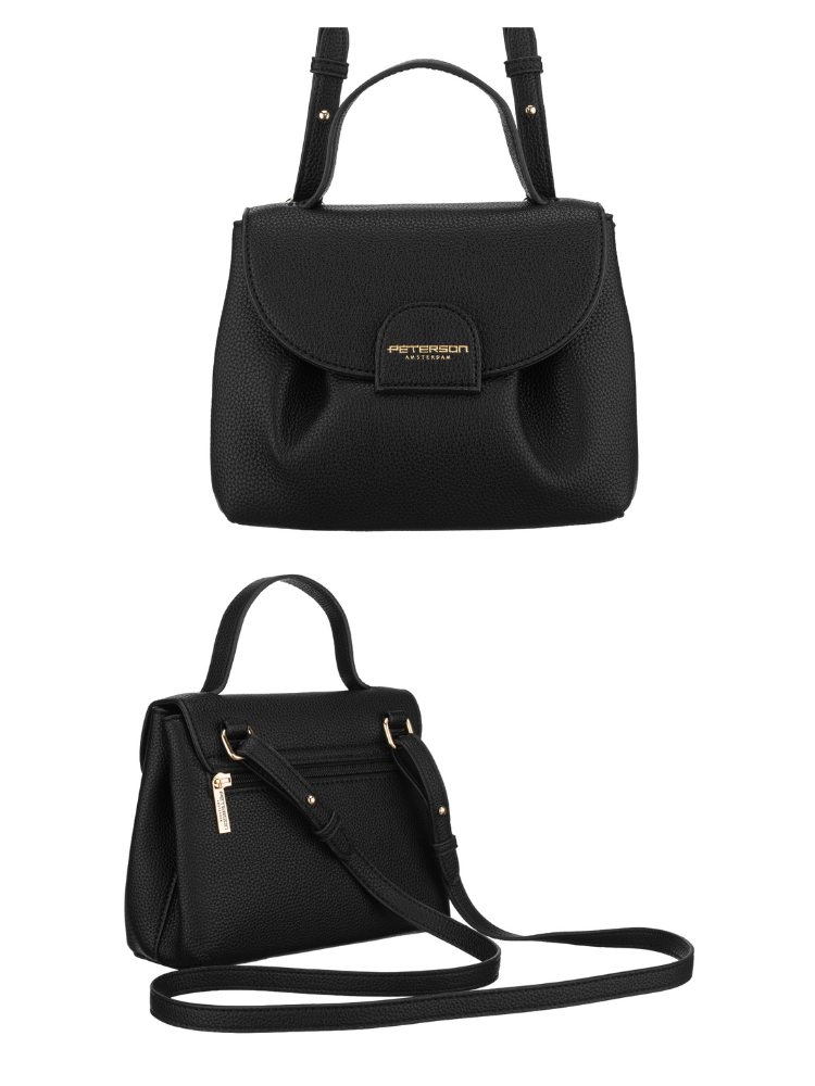 Čierna mini kabelka kabelka do ruky Peterson – praktická crossbody