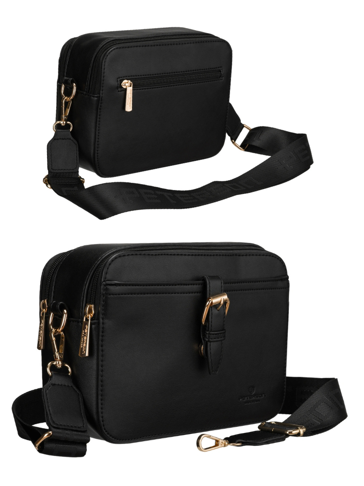 Čierna crossbody kabelka – elegantná s deleným vnútrom