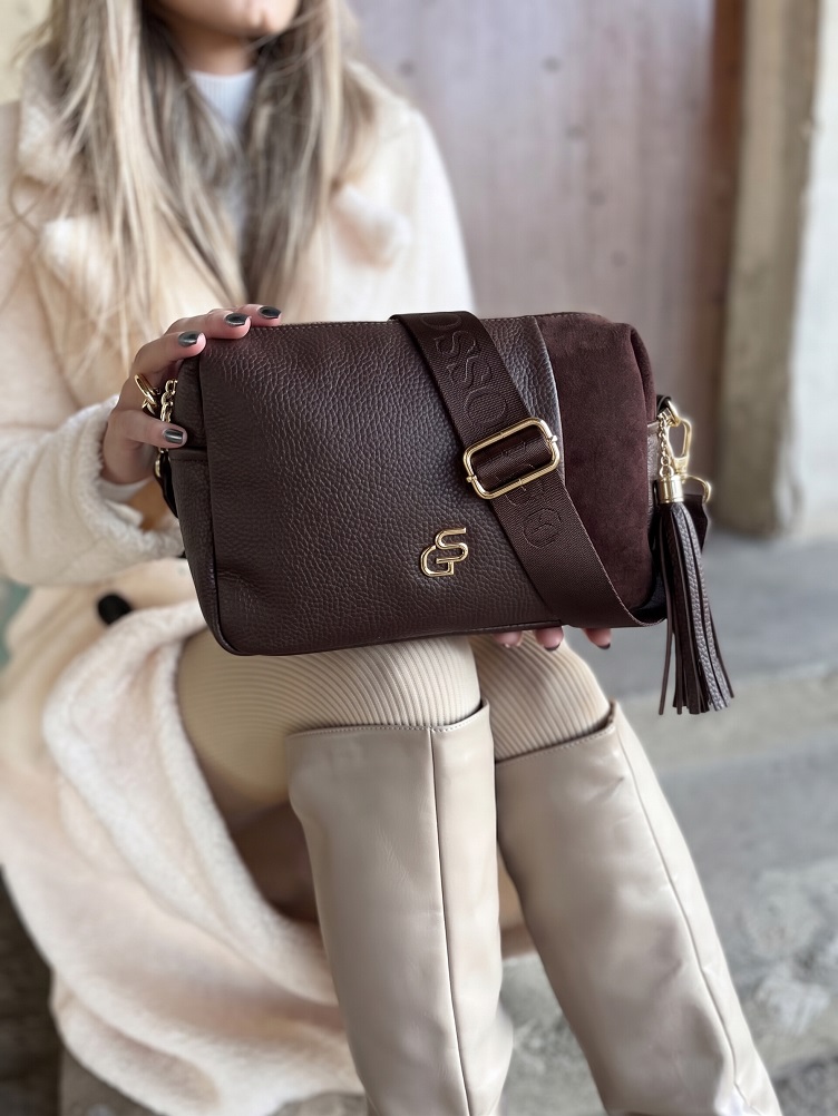 Čokoládová hnedá crossbody kabelka GROSSO - praktická na každý deň