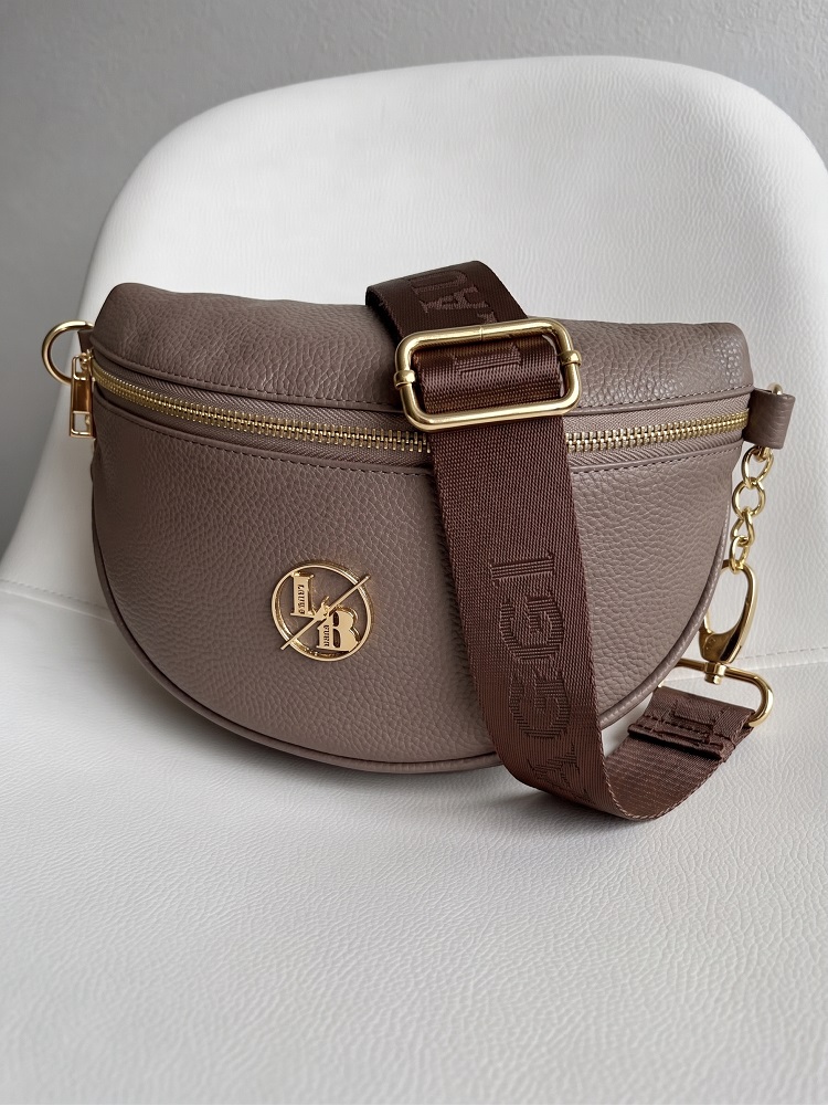 Hnedosivá dámska ľadvinka Laura Biaggi - elegantná crossbody