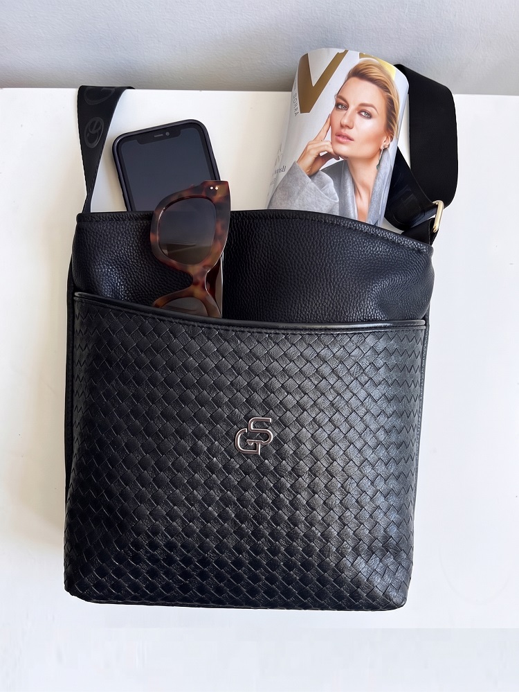 Čierna crossbody kabelka GROSSO - veľká a praktická