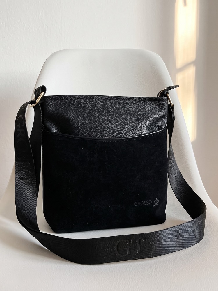 Čierna crossbody kabelka GROSSO - veľká a praktická