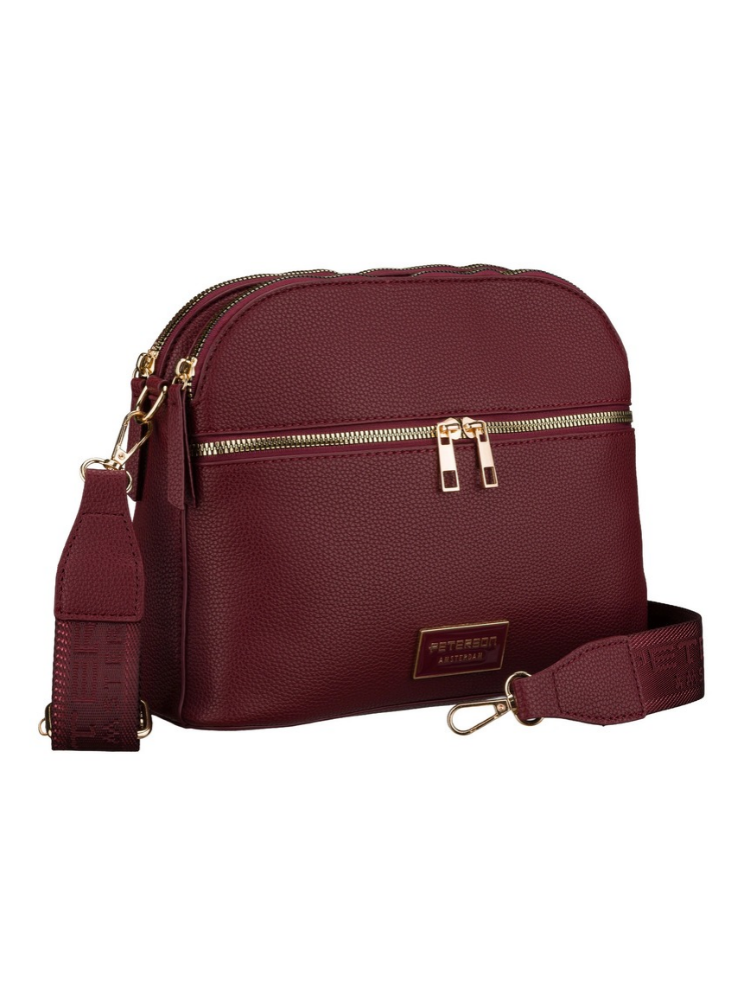 Bordová crossbody kabelka – elegantná. priestranná a dokonale organizovaná