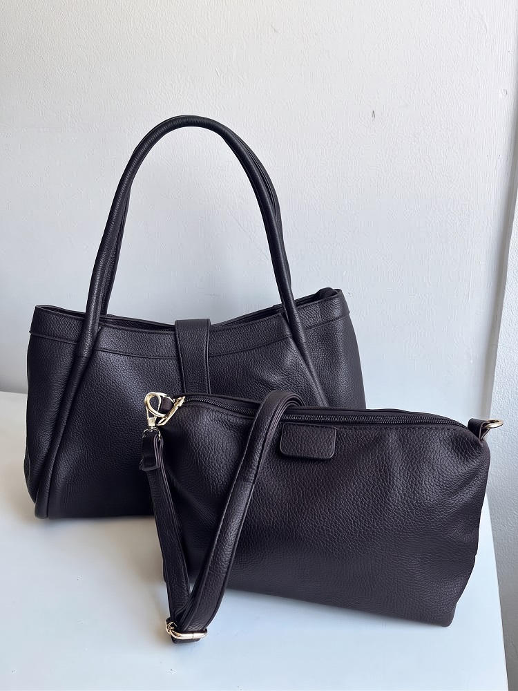 Dámska kabelka na rameno 2v1 s crossbody – čierna