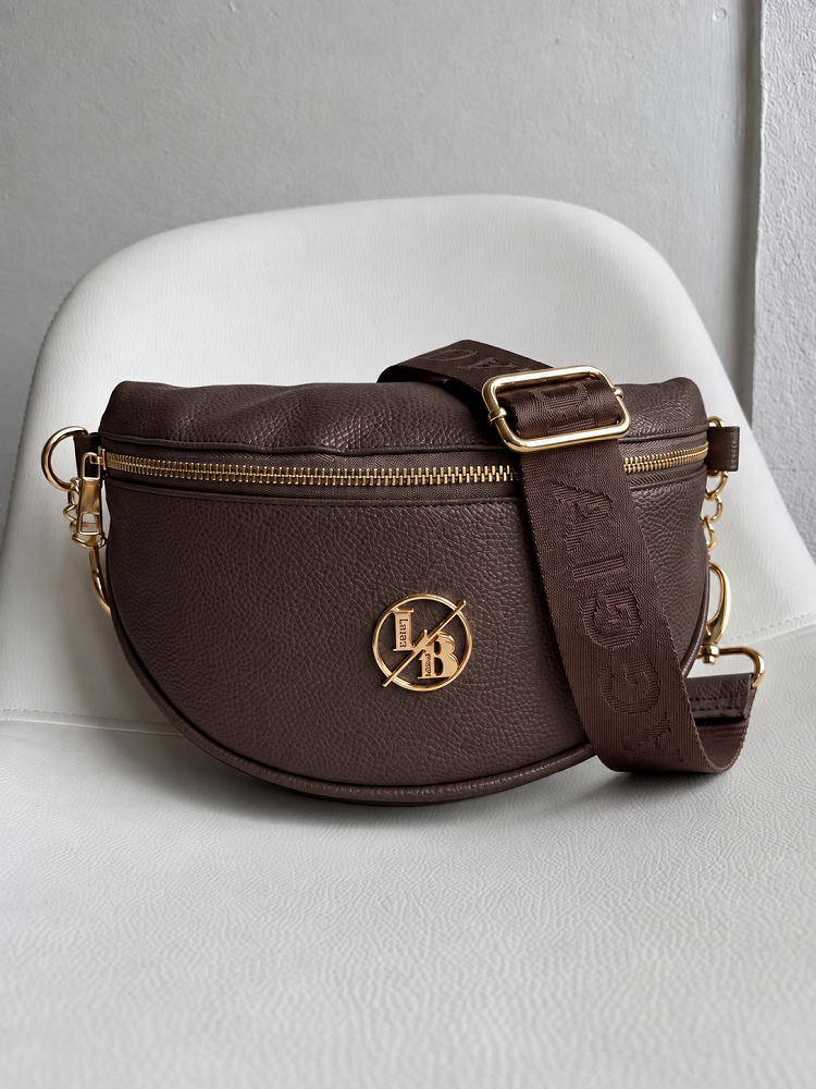 Čokoládová dámska ľadvinka Laura Biaggi - elegantná crossbody